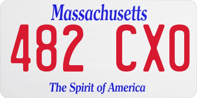 MA license plate 482CX0
