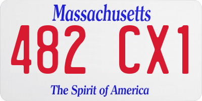 MA license plate 482CX1