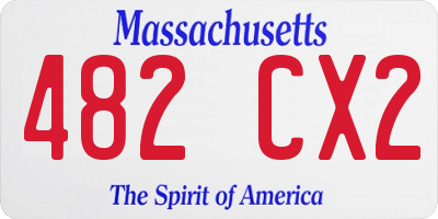 MA license plate 482CX2