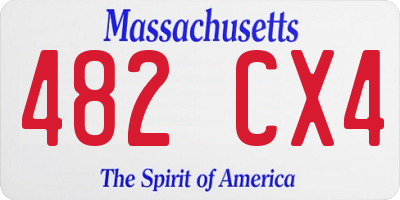 MA license plate 482CX4