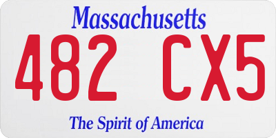 MA license plate 482CX5