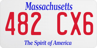 MA license plate 482CX6