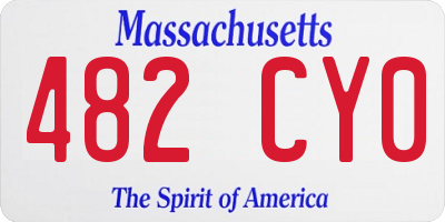 MA license plate 482CY0