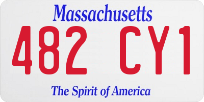 MA license plate 482CY1