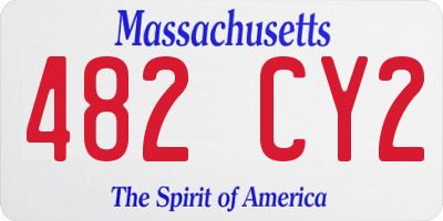 MA license plate 482CY2