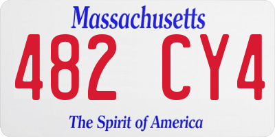 MA license plate 482CY4