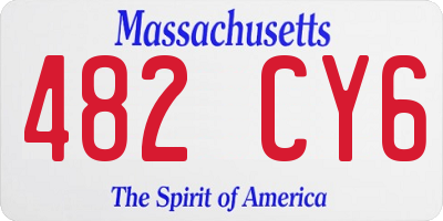 MA license plate 482CY6