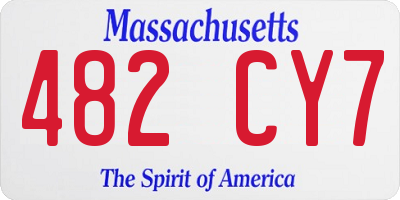 MA license plate 482CY7