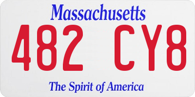 MA license plate 482CY8
