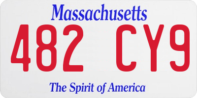 MA license plate 482CY9