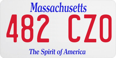 MA license plate 482CZ0