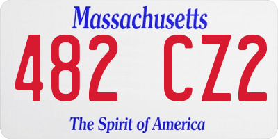 MA license plate 482CZ2