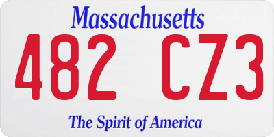 MA license plate 482CZ3