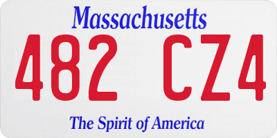 MA license plate 482CZ4