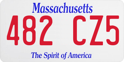 MA license plate 482CZ5