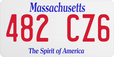 MA license plate 482CZ6