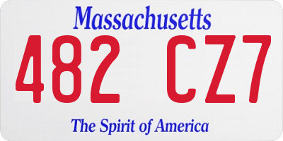 MA license plate 482CZ7