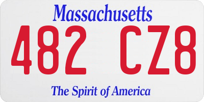 MA license plate 482CZ8