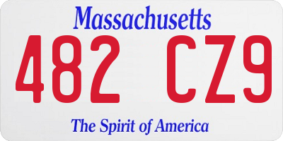 MA license plate 482CZ9