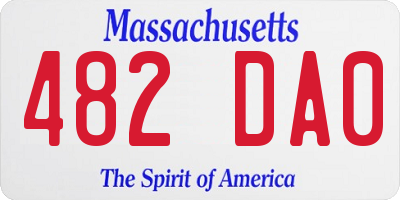 MA license plate 482DA0