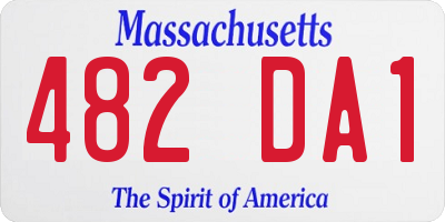 MA license plate 482DA1