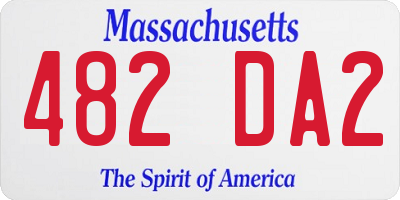 MA license plate 482DA2