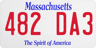 MA license plate 482DA3