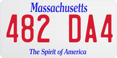MA license plate 482DA4