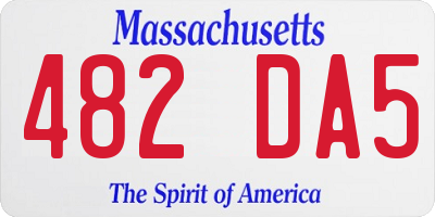 MA license plate 482DA5