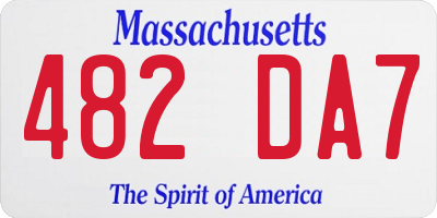 MA license plate 482DA7