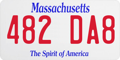 MA license plate 482DA8