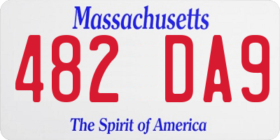 MA license plate 482DA9