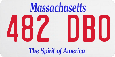 MA license plate 482DB0