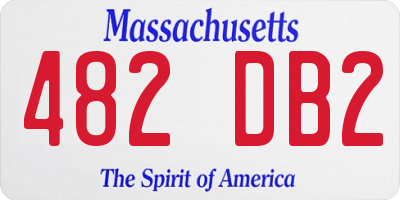 MA license plate 482DB2