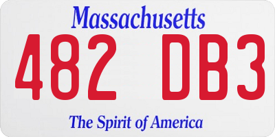 MA license plate 482DB3