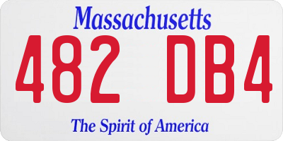 MA license plate 482DB4