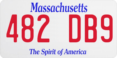 MA license plate 482DB9