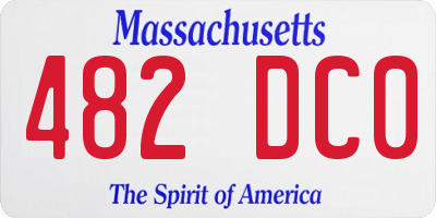 MA license plate 482DC0