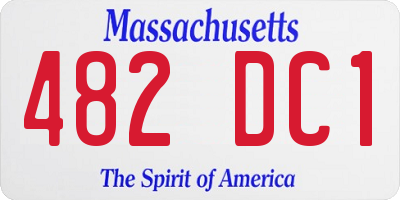 MA license plate 482DC1