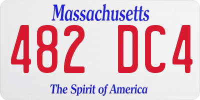 MA license plate 482DC4