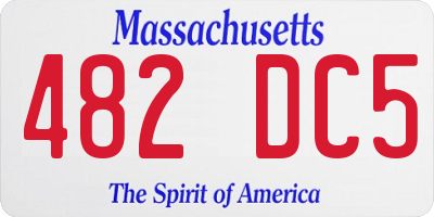 MA license plate 482DC5