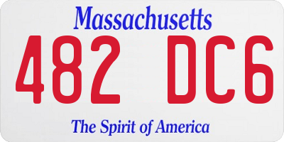 MA license plate 482DC6