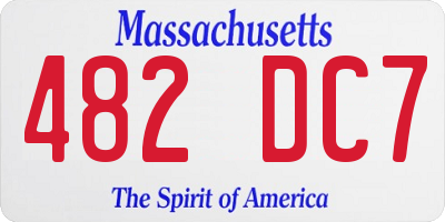 MA license plate 482DC7