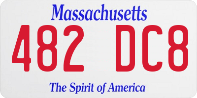 MA license plate 482DC8