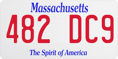 MA license plate 482DC9