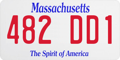 MA license plate 482DD1