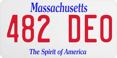 MA license plate 482DE0