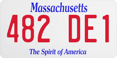 MA license plate 482DE1