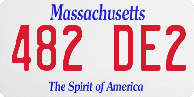 MA license plate 482DE2