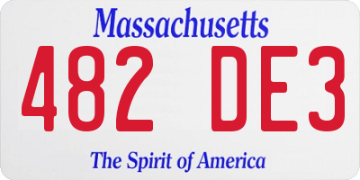 MA license plate 482DE3